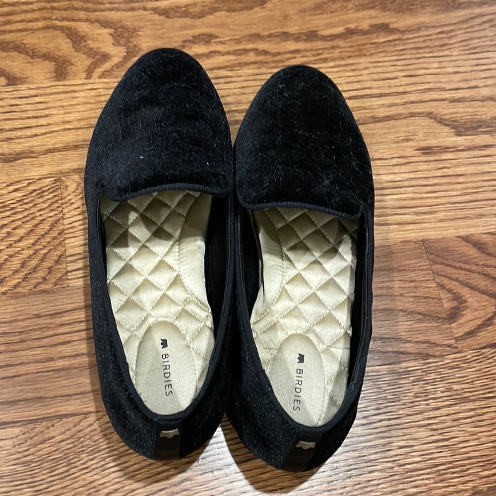 Birdies 10.5 Starling Black Velvet Flats Shoes